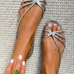Ginevra Golden Sandals - Silver