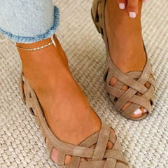 Caterina Braided Summer Sandals - Beige