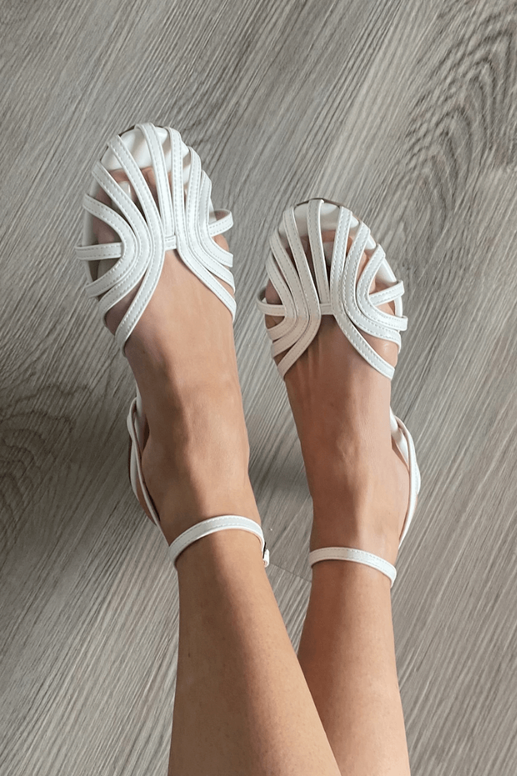 Vittoria Jewelled Flat Sandals - White