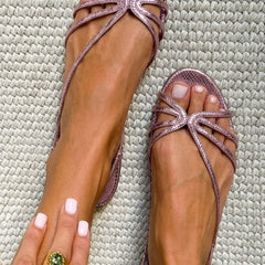 Ginevra Golden Sandals - Pink