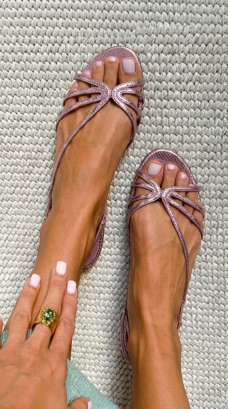 Ginevra Golden Sandals - Pink