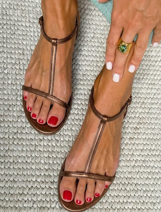Rosalba Golden Sandals - Bronze