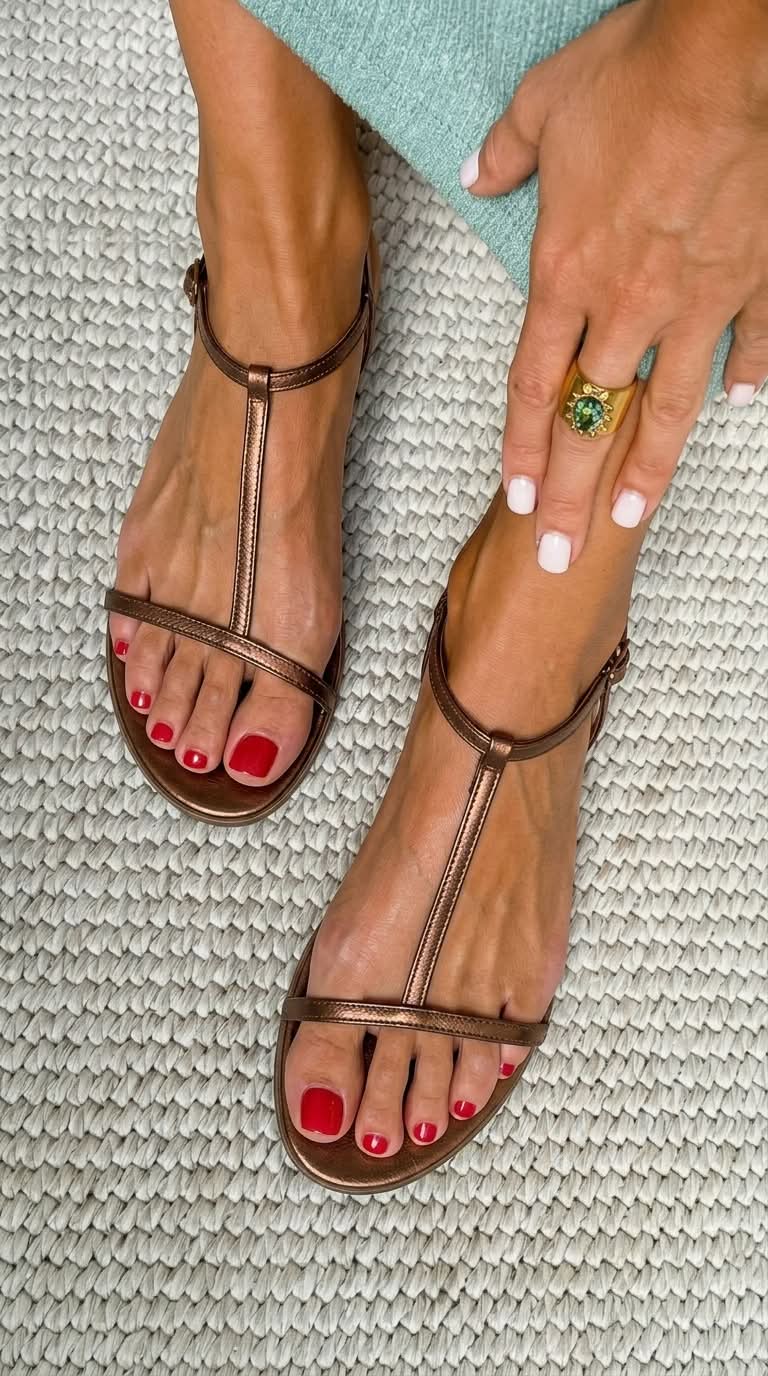 Rosalba Golden Sandals - Bronze
