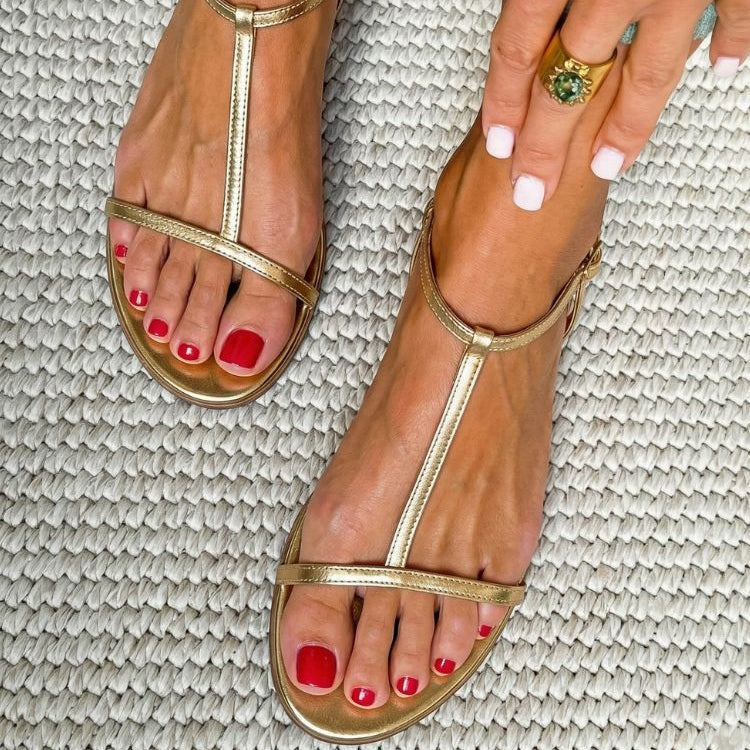 Rosalba Golden Sandals - Gold