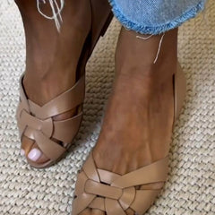 Serafina Woven Comfort Sandals - Beige