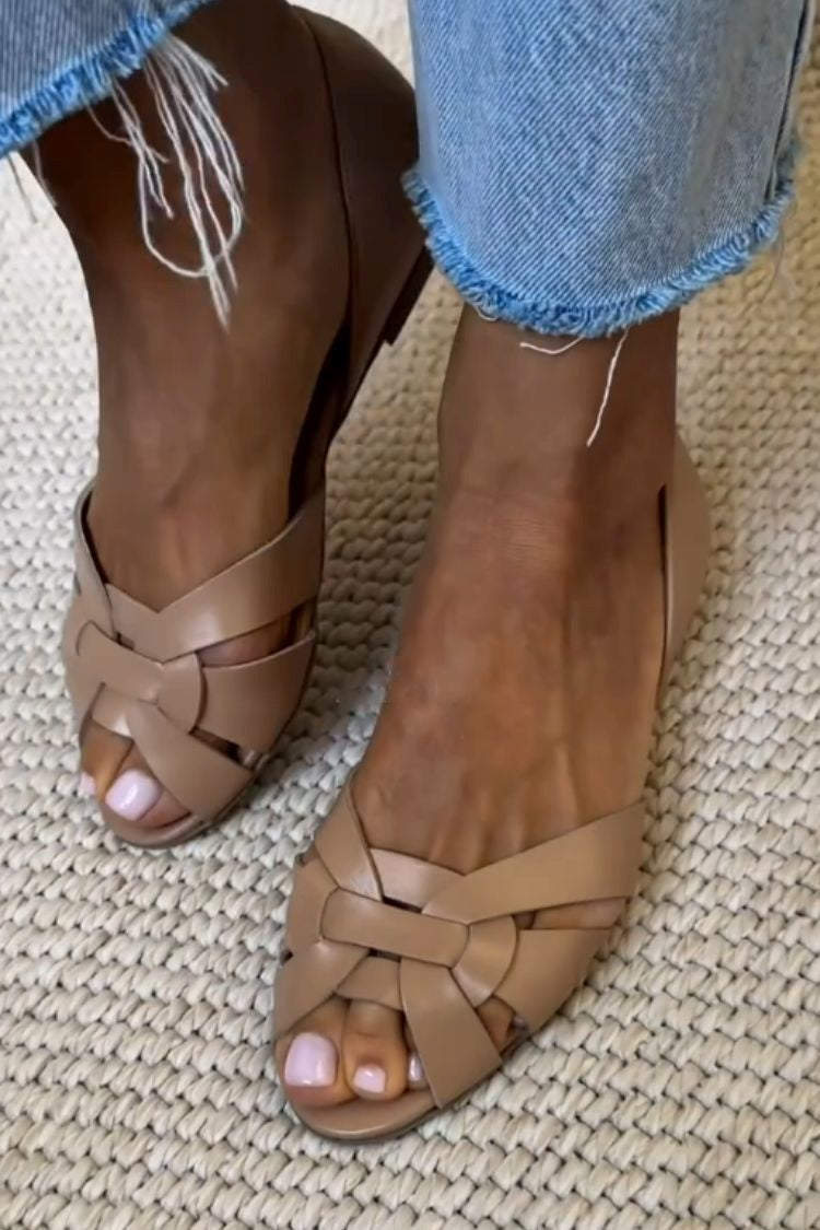 Serafina Woven Comfort Sandals - Beige