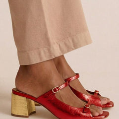 Valentina Riviera Heeled Comfort Sandals - Red