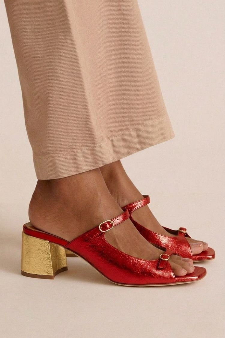 Valentina Riviera Heeled Comfort Sandals - Red