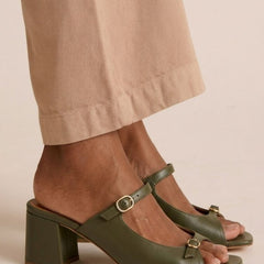 Valentina Riviera Heeled Comfort Sandals - Military Green