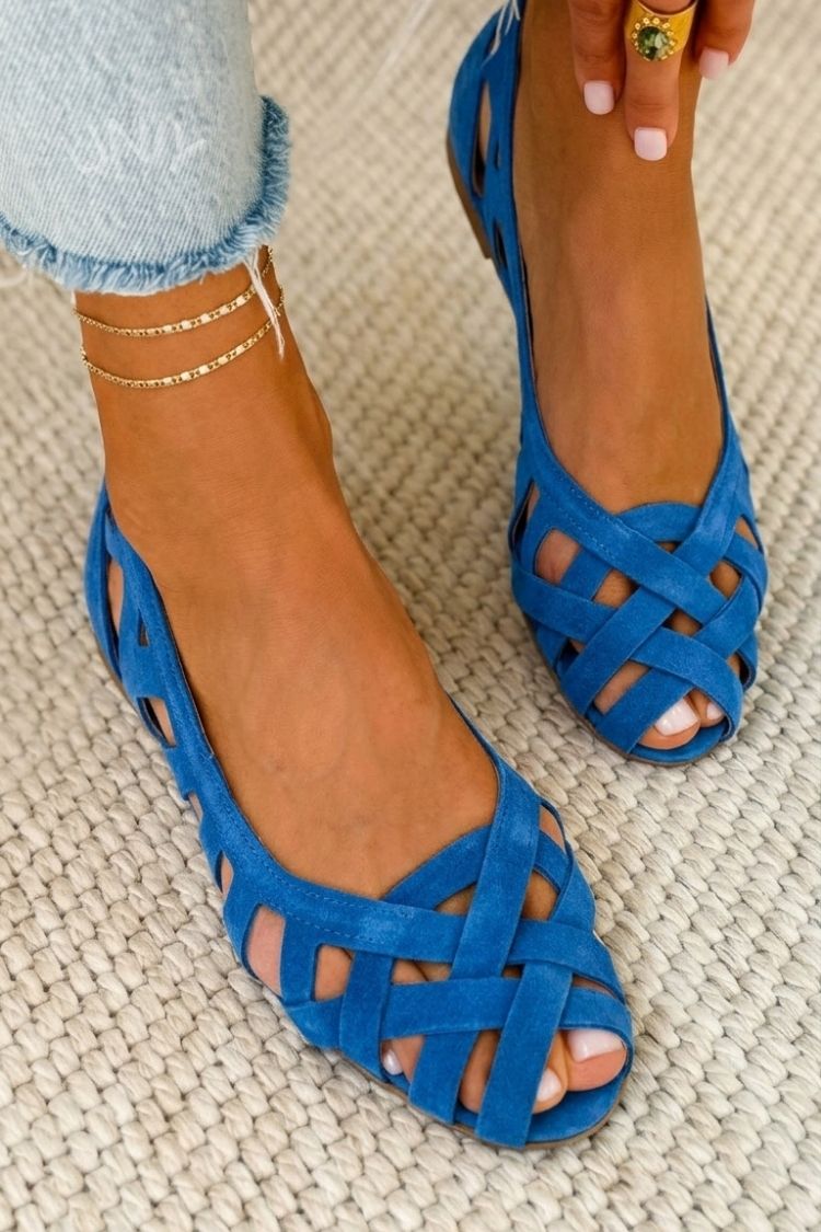 Caterina Braided Summer Sandals - Blue