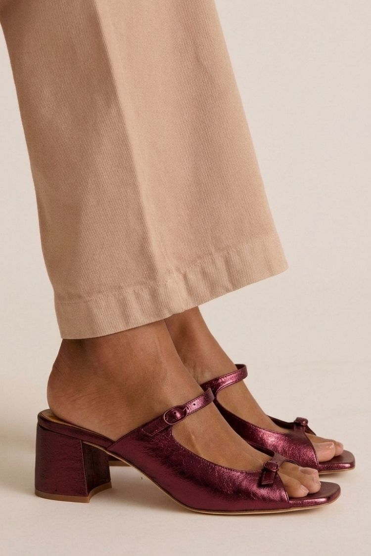 Valentina Riviera Heeled Comfort Sandals - Plum