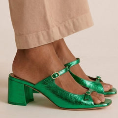 Valentina Riviera Heeled Comfort Sandals - Green