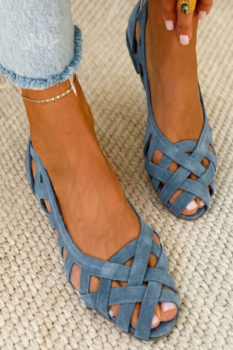 Caterina Braided Summer Sandals - Azure