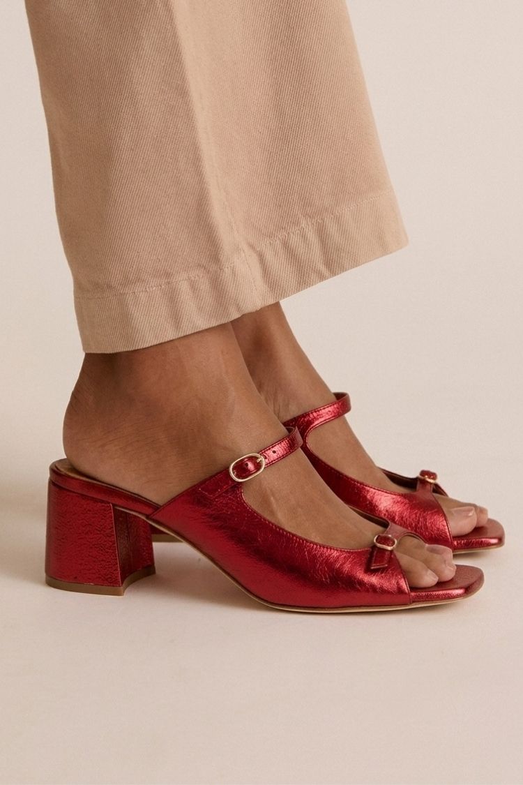 Valentina Riviera Heeled Comfort Sandals - Dark Red