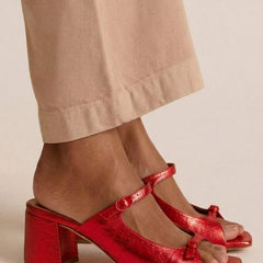 Valentina Riviera Heeled Comfort Sandals - Bright Red