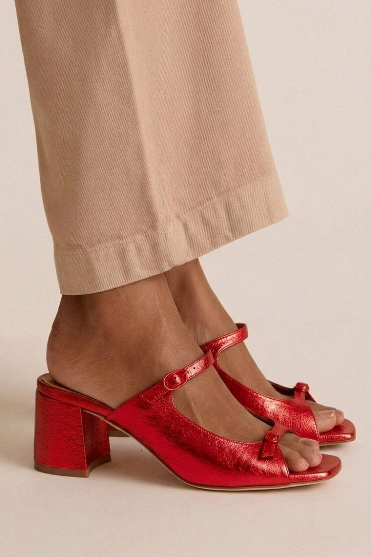 Valentina Riviera Heeled Comfort Sandals - Bright Red