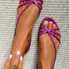 Ginevra Golden Sandals - Purple