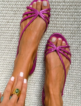 Ginevra Golden Sandals - Purple
