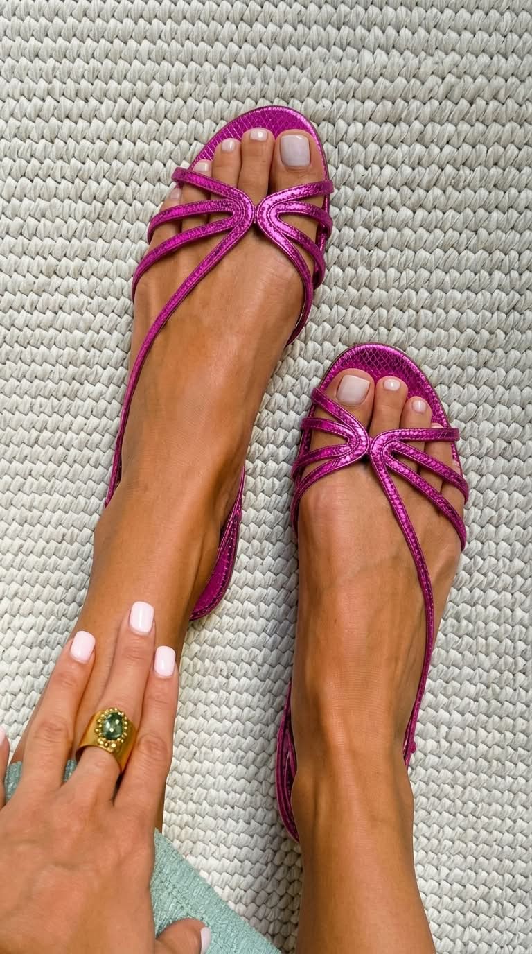 Ginevra Golden Sandals - Purple
