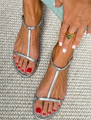 Rosalba Golden Sandals - Silver