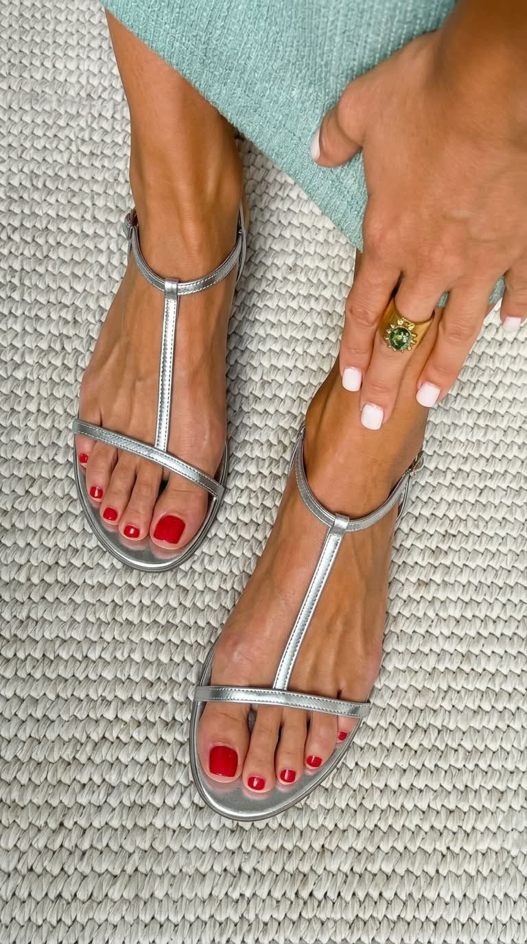 Rosalba Golden Sandals - Silver