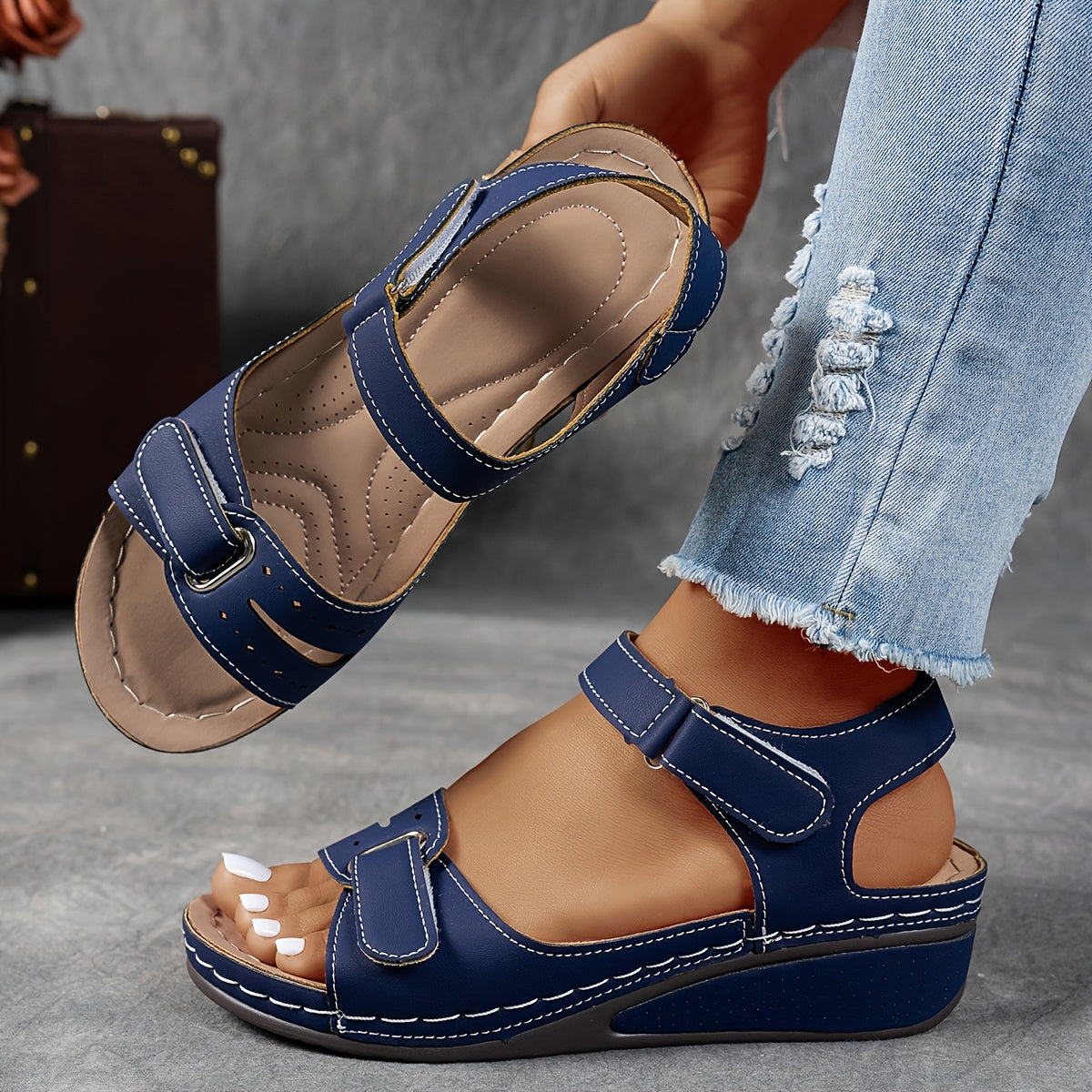 Célina Trendy Orthopaedic Sandal - Navy