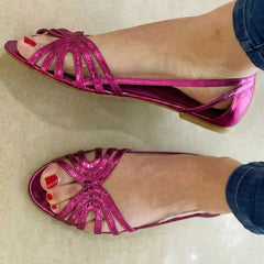 Eleonora Golden Light Sandals - Fuchsia