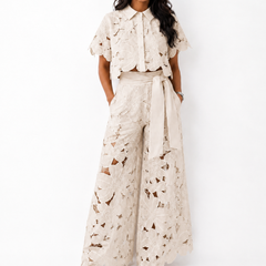 Isabela Two-Piece Set - Cream Beige