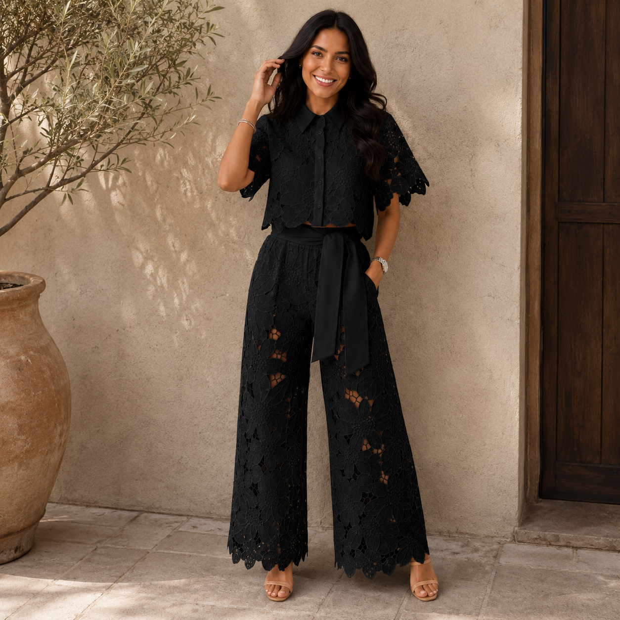 Isabela Two-Piece Set - Black