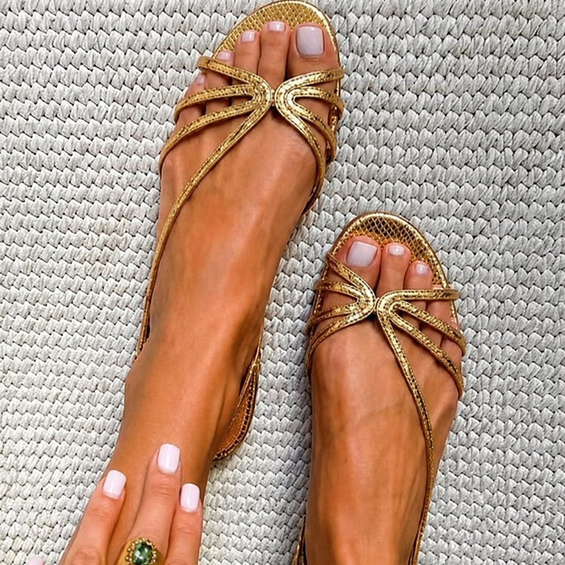 Ginevra Golden Sandals - Gold