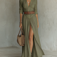 Pamela Long Maxi Dress - Green