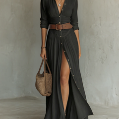 Pamela Long Maxi Dress - Black