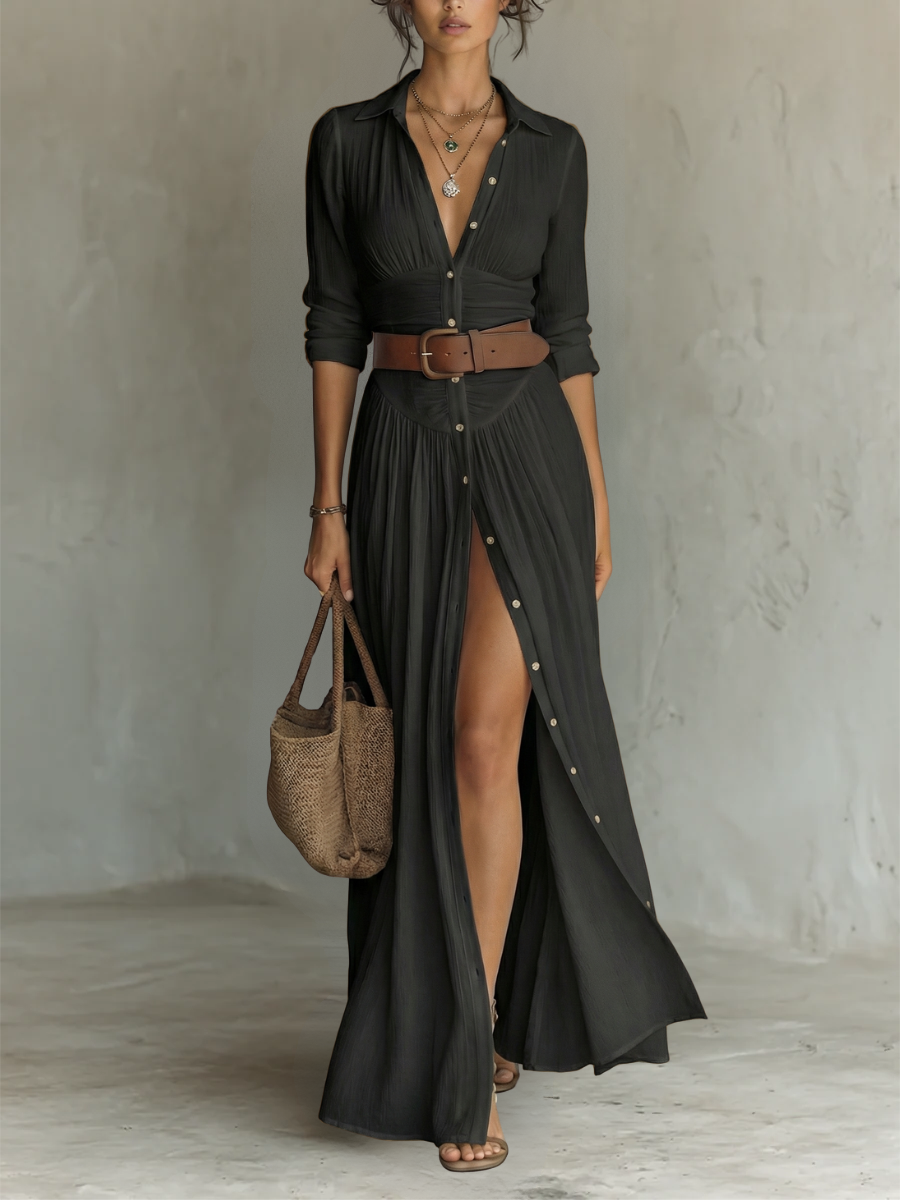 Pamela Long Maxi Dress - Black