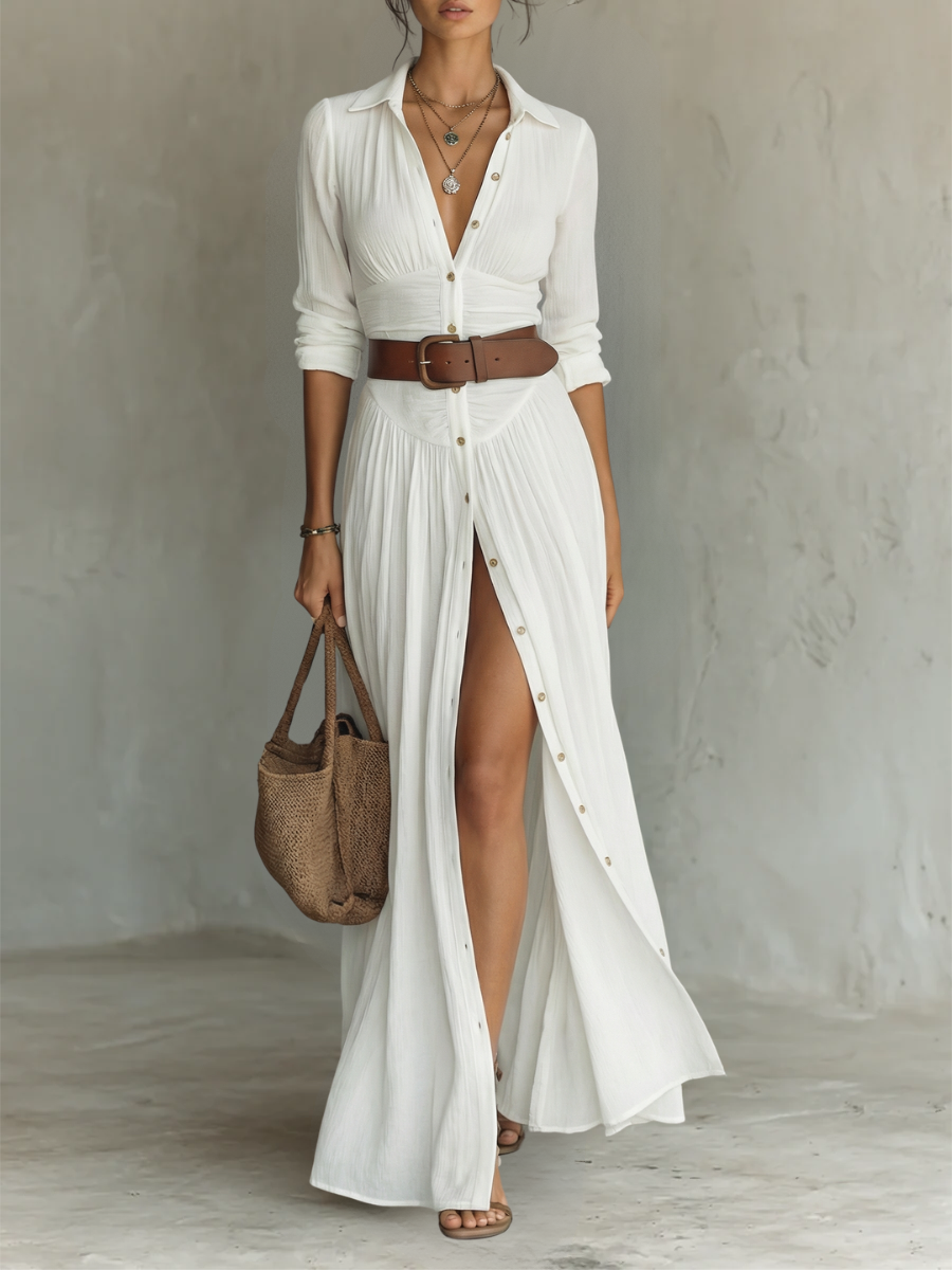 Pamela Long Maxi Dress - White