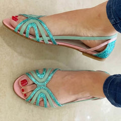Eleonora Golden Light Sandals - Teal