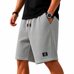 Bermuda Waffle Knit Capri Shorts - Grey