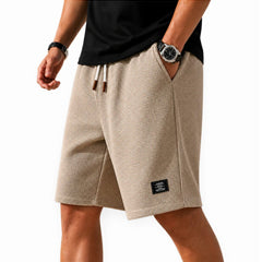 Bermuda Waffle Knit Capri Shorts - Beige