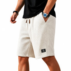 Bermuda Waffle Knit Capri Shorts - Cream