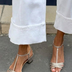 Allegra Square-Heel Sandals - Silver