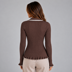 Calyra - Ribbed Knit Top For Smart Casual Days — view 2 of 5