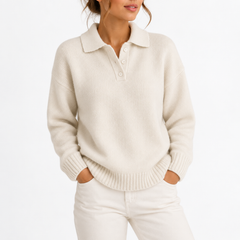 Colvane - Knit Polo Collar Sweater Everyday Casual Wear