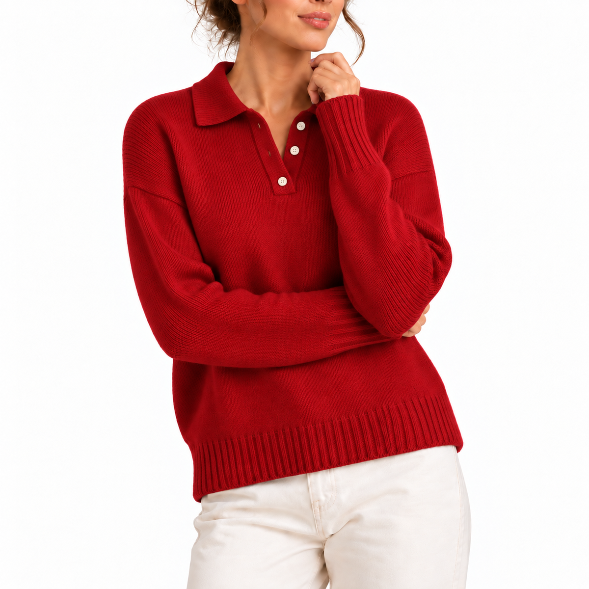Colvane - Knit Polo Collar Sweater Everyday Casual Wear — view 5 of 9