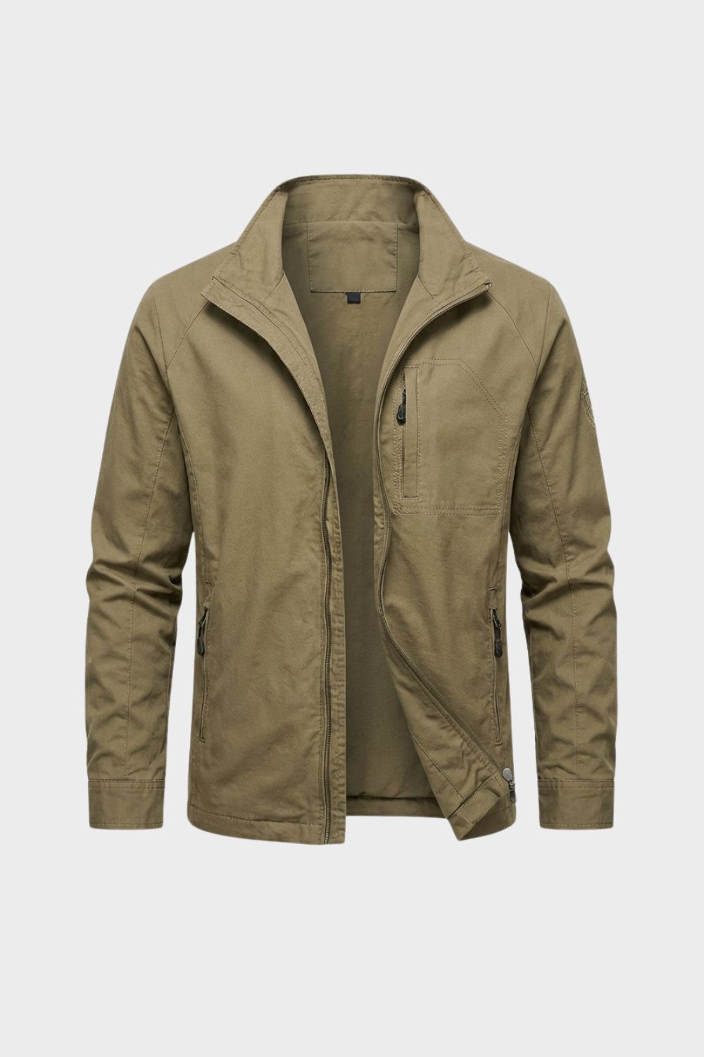 Corvane - Stand Collar Zip Jacket Cool Weather Layering