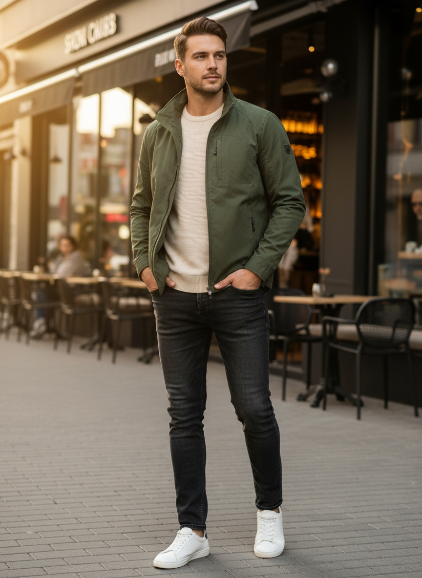 Corvane - Stand Collar Zip Jacket Cool Weather Layering — view 6 of 6