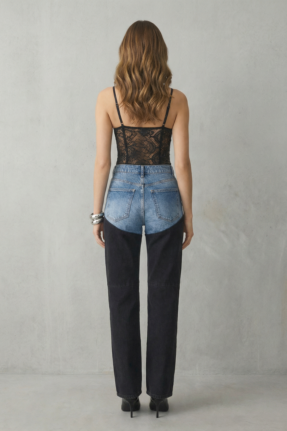 Duessa - Two Tone High Rise Jeans Smart Casual Wear — view 4 of 4
