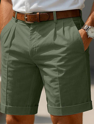 Joshua Pleated Chino Shorts - Green